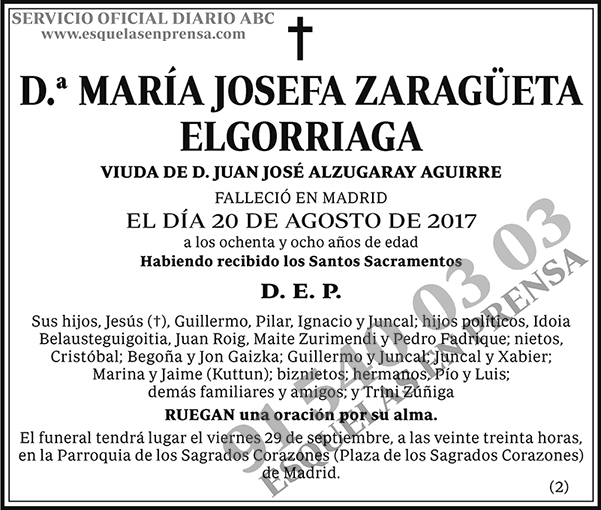 María Josefa Zaragüeta Elgorriaga